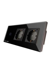 Kit Priza si Intrerupator Smart Wireless Mentor ES025 2.1 incastrat WiFi 16A 3x1000W