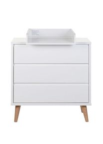 Comoda Childhome Retro Rio 90x50x90 cm cu masa de infasat, MDF Alb