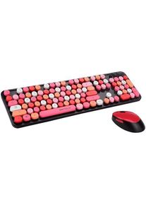 Kit wireless tastatura + mouse Serioux Retro, Rosu