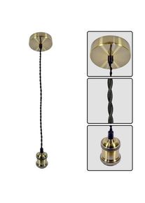 Pendul Vivalux RETRO Antique Brass, E27, max. 60W, textil/Metal, IP20, Ø100mm, cablu dublu 1m, bec neinclus