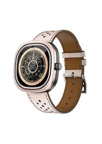 Smartwatch Doogee DG Ares, Ecran LCD HD 1.32inch, Bluetooth, Ritm cardiac, Saturatie oxigen, Monitorizare somn, Memento sedentarism, Android/iOS, Notificari, 300mAh, Curea din Piele (Auriu)