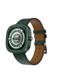 Smartwatch Doogee DG Ares, Ecran LCD HD 1.32inch, Bluetooth, Ritm cardiac, Saturatie oxigen, Monitorizare somn, Memento sedentarism, Android/iOS, Notificari, 300mAh, Curea din Piele (Verde)