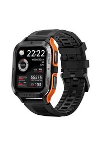 Smartwatch Maxcom FW67 Titan PRO, Bluetooth, Ecran IPS LCD 1.85inch, Monitorizare ritm cardiac, Puls, Oxigen din sange (Negru/Portocaliu)