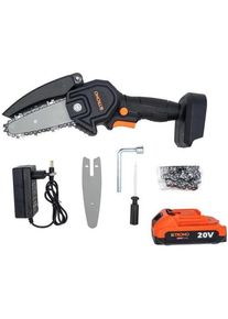 Fierastrau cu lant pe acumulator Stromo AAS20, 4000 rpm, Pas 1/4, Lungime lama 10.2 cm + 1x Acumulator 20 V, 2.0 Ah