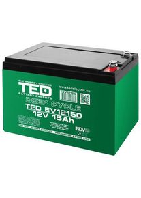 Baterie AGM EV TED Electric BAT-TED12V15A, 12V 15Ah terminal M5