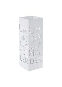 Schirmständer HWC-C78, Regenschirmständer Schirmhalter Regenschirmhalter, quadratisch 55cm ~ Schrift, weiß