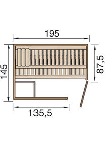 Sauna d'angle Weka KEMI en &eacute;pic&eacute;a, Porte en verre, 195x145 cm