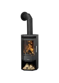 Justus chemin&eacute;e Usedom 5 avec porte fonte massive, Acier, Noir