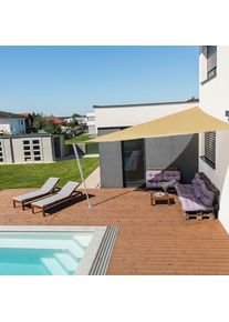 Windhager Voile d'ombrage CAPRI champagne Protection solaire, 4x4x4 m, triangulaire
