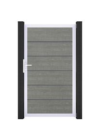 Porte clôture à lames GroJa BasicLine Premium PVC, couleur grey ash cut, argent EV1