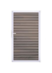 Portail clôture emboîtables GroJa Solid Rhombe en BPC, couleur bi-color co-extrudé, argent EV1