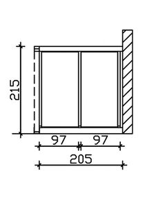 Skan Holz Seitenwand Polycarbonat Wandanbau Naturbelassen, 205x200 cm