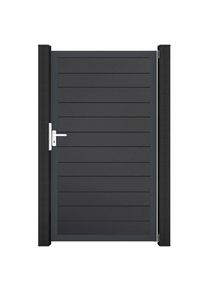 Portillon étroit GroJa BasicLine PVC clôture à lames, couleur anthracite, anthracite DB 703