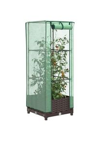 Jardinière surélevée avec housse aspect rotin 40x40x123 cm vidaXL 929536