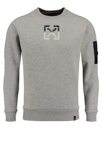 Key Largo M&auml;n Sweatshirt ' ELECTION' gr&aring; / svart / silver Storlek XXXL