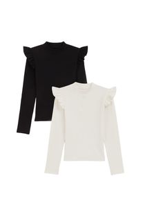 WE Fashion Camisola em preto, branco Tamanho 92 Simples