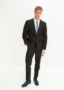 Kostym (4 delar): kavaj byxor skjorta slips Slim Fit - svart - storlek 64 - bonprix