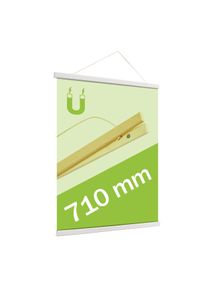 Houten posterstrips/posterhangers, met ophangkoord en magneetsluiting 710 mm | wit, dennenhout