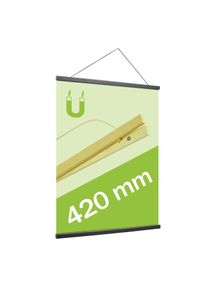 Houten posterstrips/posterhangers, met ophangkoord en magneetsluiting 420 mm | zwart, dennenhout