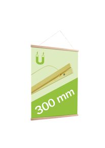 Houten posterstrips/posterhangers, met ophangkoord en magneetsluiting 300 mm | Eiken