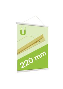 Houten posterstrips/posterhangers, met ophangkoord en magneetsluiting 220 mm | wit, dennenhout