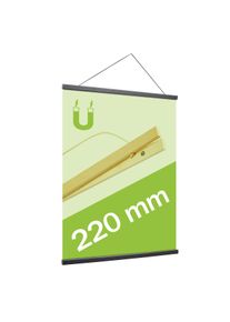 Houten posterstrips/posterhangers, met ophangkoord en magneetsluiting 220 mm | zwart, dennenhout