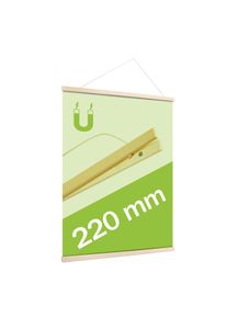 Houten posterstrips/posterhangers, met ophangkoord en magneetsluiting 220 mm | Dennen, dennenhout