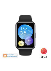 Ceas activity tracker Huawei Watch Fit 2, Display AMOLED 1.74inch, Bluetooth, Bratara Silicon, Rezistenta la apa, Microfon, Difuzor, Android/iOS (Negru)