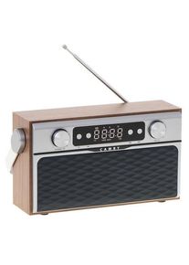 Radio bluetooth 5.0 MECR1183 portabil cu aspect retro, memorie 50 posturi, redare de pe USB si card SD, intrare auxiliara, ceas, putere 16W