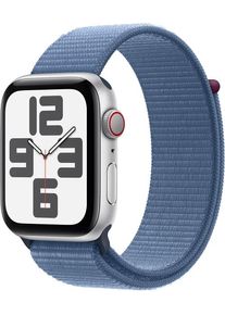 Smartwatch Apple Watch SE (2023) Cellular, GPS, Retina LTPO OLED Capacitive touchscreen 1.78inch, Bluetooth, Wi-Fi, Bratara Sport Loop, Carcasa Aluminiu 44mm, Rezistent la apa (Albastru deschis)