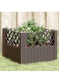 Jardinière Pot de Fleurs avec piquets marron 43,5x43,5x43,5 cm PP CFW87990