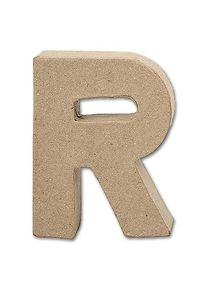 Buchstabe Papier-Mâché - R 10 cm Höhe, 2 cm Stärke
