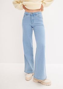 Jean large taille mi-haute extensible - bleu - taille 48 avec coton - bonprix