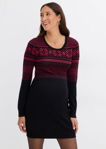 Robe de grossesse en maille à motif norvégien - noir - taille 38/40 (S) - bonprix