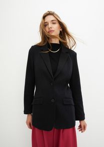 Blazer long en jersey coton - noir - taille 46 - 100% coton - bonprix