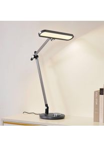 LINDBY LED-Tischleuchte Elvir, grau, Alu, Höhe 53cm, CCT