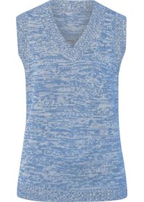 Dames Slip-over van gemêleerd materiaal middenblauw gemêleerd Maat 38