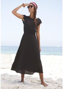 Beach Time Beachtime Midikleid, aus Viskosejersey, kurzärmliges Sommerkleid, Strandkleid, Basic