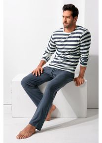 H.I.S. H.I.S Pyjama Herren basaltgrau / weiß Größe M