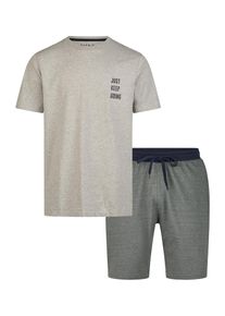Phil & Co. Berlin Pyjama ' Shorty ' Herren hellgrau / dunkelgrau Größe M