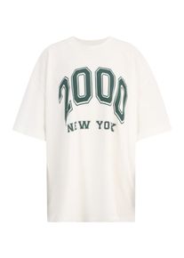 Topshop Koszulka oversize '2000 New York' dla kobiet zielony / biały Rozmiar S-M