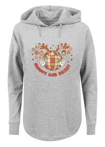 F4NT4STIC Dames Sweatshirt 'Groovy And Bright Christmas Disco Deer' grijs gemêleerd / gemengde kleuren L