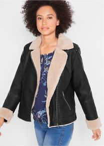 Veste enduite et doublée - noir - taille 36 avec coton - bonprix