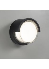 Forlight LED-Wandlampe Creu, Ø 17 cm, schwarz, Kunststoff