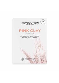 Revolution Skincare - Biodegradable Detoxifying Pink Clay Sheet Mask Masky proti akné 5 pieces unisex
