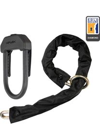 Hiplok DXXL, D-lås med kæde , farve: sort