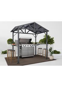 Konifera Grillpavillon »Lissabon« BxT: 244x153 cm in grau, Größe B/H/T: 244 cm x 245 cm x 153 cm