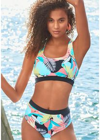 active by Lascana LASCANA ACTIVE Highwaist-Bikini-Hose »Layne«, mit kontrastfarbenem Bund