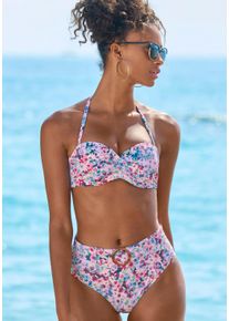 s.Oliver Bügel-Bandeau-Bikini-Top »Scatter«, florales Design, wattierte Cups, mit herausnehmbaren Kissen