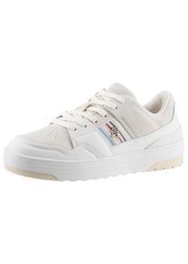 Tommy Hilfiger Plateausneaker »SUEDE STRIPES BASKET LO«, mit seitlichen Streifen, Freizeitschuh, Halbschuh, Schnürschuh